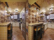 淡雅清新田园风格90平米二居室厨房橱柜装修效果图