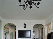 温馨精致地中海风格50平米三居室客厅电视背景墙装修效果图