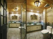 淡雅清新田园风格90平米二居室卫生间浴室柜装修效果图