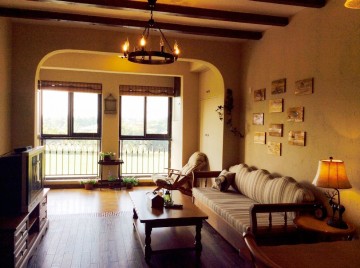 复古休闲地中海风格60平米一居室装修效果图
