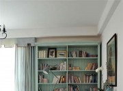 温馨精致地中海风格50平米三居室书房背景墙装修效果图