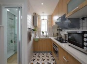 现代唯美简约风格90平米二居室厨房橱柜装修效果图