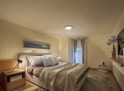 清爽海面北欧风格90平米二居室卧室吊顶装修效果图