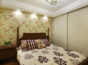 清爽淡雅地中海风格90平米二居室卧室吊顶装修效果图