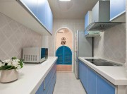 清爽淡雅地中海风格90平米二居室厨房橱柜装修效果图