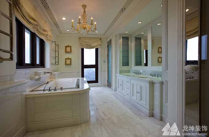 法式清新田园风格200平米别墅卫生间浴室柜装修效果图