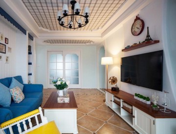清新浪漫地中海风格90平米二居室装修效果图