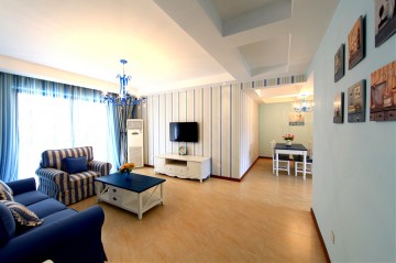 清新雅致地中海风格100平米二居室装修效果图