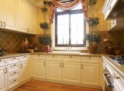 温馨奢华田园风格200平米别墅厨房橱柜装修效果图