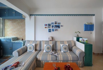 温馨梦幻地中海风格95平米二居室装修效果图