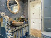 蔚蓝休闲地中海风格110平米三居室卫生间浴室柜装修效果图