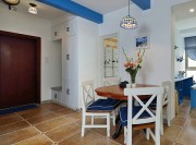 蔚蓝休闲地中海风格110平米三居室餐厅吊顶装修效果图
