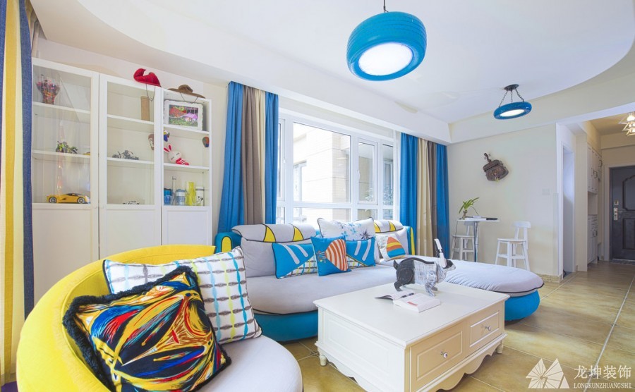 彩色雅致地中海风格140平米三居室装修效果图