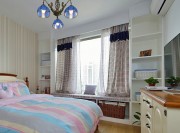 蔚蓝休闲地中海风格110平米三居室卧室吊顶装修效果图