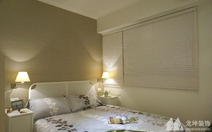 温馨雅致美式风格100平米三居室卧室背景墙装修效果图