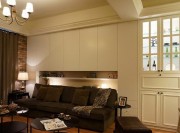 温馨雅致美式风格100平米三居室客厅背景墙装修效果图