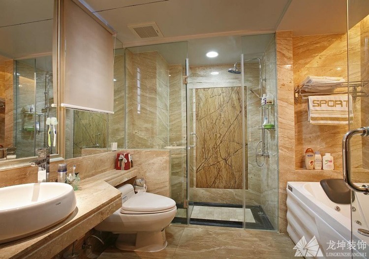 清新休闲美式110平米三居室卫生间浴室柜装修效果图