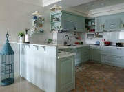 美式乡村100平米三居室厨房橱柜装修效果图