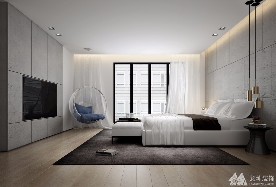 现代白色整洁风格70平两居室装修效果图