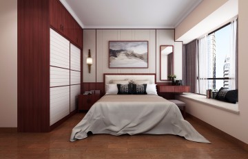 新中式简约风格100平两居室装修效果图