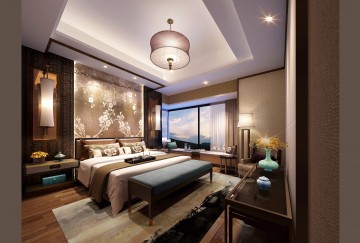 新中式风格140平四居室装修效果图