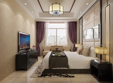 新中式风格120平三居室装修效果图