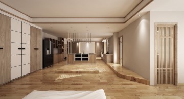日式风格120平三居室装修效果图